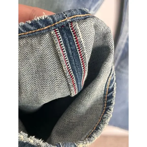 Moussy Vintage Selvedge Paint Splatter High Waisted Button Fly Straight Jeans 28 - Picture 10 of 13